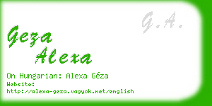 geza alexa business card