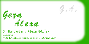 geza alexa business card